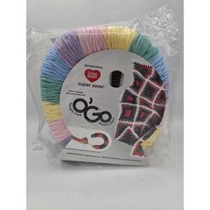 Red Heart O'Go Acrylic Yarn Tangle Free 236 Yds. Baby Rainbow Color Pack Of 3